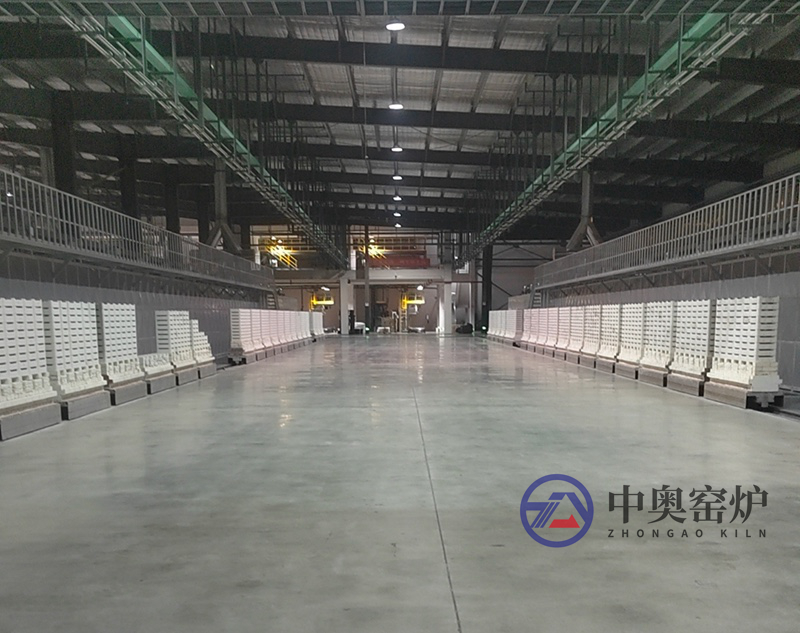100米锰酸锂材料电加热三通道隧道窑